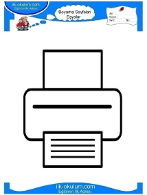 Çocuklar İçin Yazıcı-Fax Boyama Sayfaları 